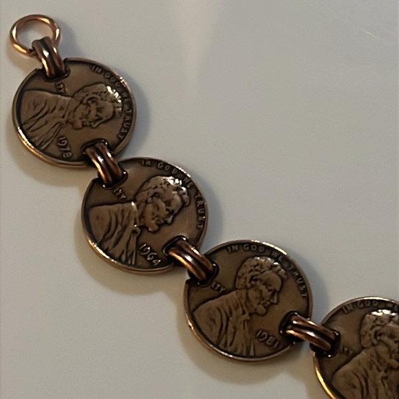 Vintage Copper Sunrise US Coin Penny Link Retro Bracelet - Picture 7 of 10
